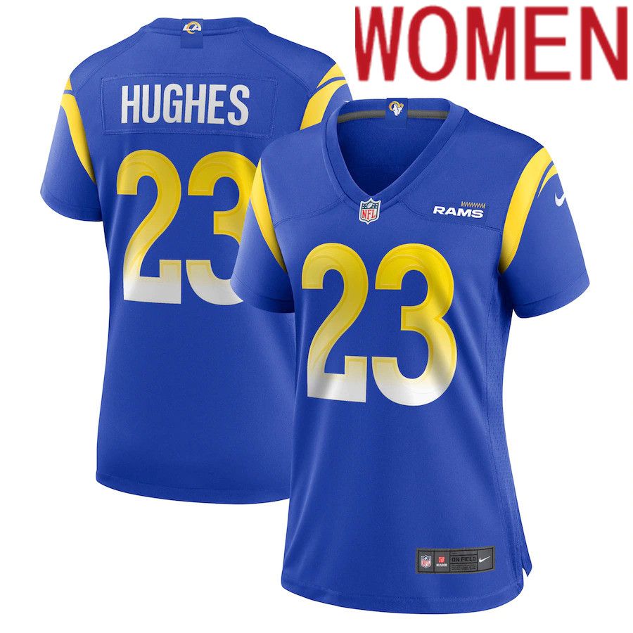 Women Los Angeles Rams #23 JuJu Hughes Nike Royal Game Player NFL Jersey->women nfl jersey->Women Jersey